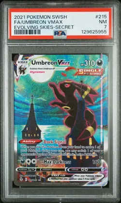 2021 POKEMON SWORD & SHIELD EVOLVING SKIES SECRET FULL ART/UMBREON VMAX PSA 7 - Image 1