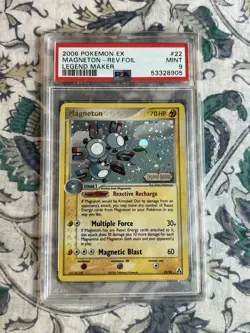 2006 Pokemon EX Magneton Legend Maker 22/92 Reverse Foil Holo Stamped Rare PSA 9 - Image 1