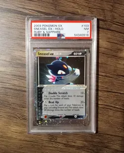Sneasel EX 103/109 EX Ruby & Sapphire Holo Pokemon - PSA 7 NM - Image 1