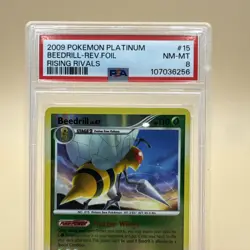 2009 Pokemon Platinum Rising Rivals Beedrill Reverse Holo Foil #15 PSA 8 NM-MT - Image 2