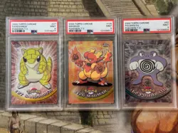 Pokemon Topps Chrome Holo Magmar Sandshrew Poliwrath PSA 9 Graded - Image 1