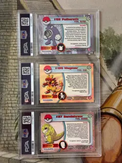 Pokemon Topps Chrome Holo Magmar Sandshrew Poliwrath PSA 9 Graded - Image 2
