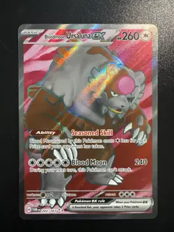 Pokemon TCG Bloodmoon Ursaluna EX Twilight Masquerade 202/167 Full Art Rare Card - Image 1