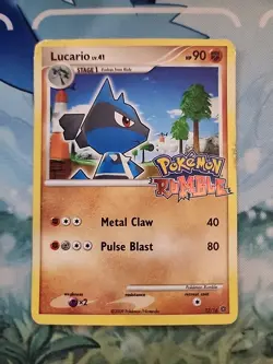 2009 Pokemon Pokemon Rumble Lucario Lv. 41 #12/16 DMG Damaged - Image 1