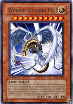 Moderately Played, English Yu Gi Oh Winged Kuriboh LV10 - DP1-EN006 - Rare - Unl - Image 1