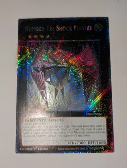Number 16: Shock Master 1st Edition Platinum Secret Rare RA04-EN166 Yu-Gi-Oh! - Image 1