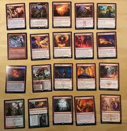 Magic The Gathering Lot Of 20 Red Cards Including Rares and Mythics NM - Image 1