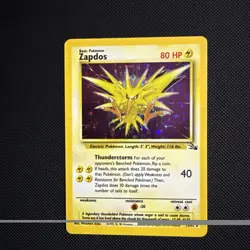 Pokemon TCG Zapdos Fossil Holo Unlimited Rare Card 15/62 Vintage WOTC - Image 1