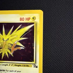 Pokemon TCG Zapdos Fossil Holo Unlimited Rare Card 15/62 Vintage WOTC - Image 3