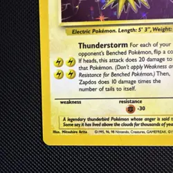 Pokemon TCG Zapdos Fossil Holo Unlimited Rare Card 15/62 Vintage WOTC - Image 5
