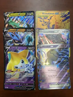 Pokemon Jumbo Cards - Lot of 6 - Pikachu Zekrom GX Rayquaza Lucario Jirachi - Image 1