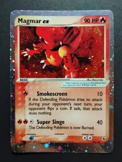 Magmar ex 100/109 Ruby and Sapphire Holo Rare 2003 Vintage Pokemon Card LP - Image 1