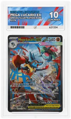 ACE 10 Mega Lucario EX 179/132 Mega Evolution SIR Holo Pokemon Card - Gem Mint - Image 1