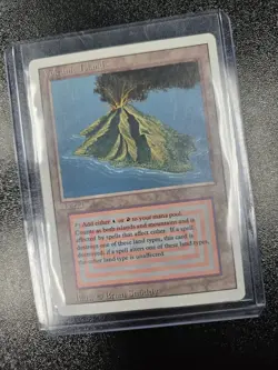 Vintage Magic The Gathering VOLCANIC ISLAND Card Revised Dual Land Brian Snoddy - Image 1