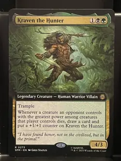 Kraven the Hunter #273 EXTENDED NM/M MTG Spiderman Magic Card - Image 1