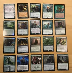 Magic The Gathering Lot Of 20 Green Cards Including Rares and Mythics NM - Image 1