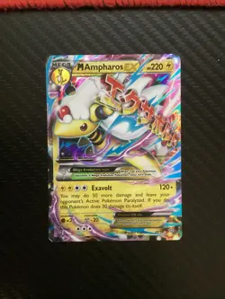 Pokemon Card Mega M Ampharos EX 28/98 Holo XY Ancient Origins Full Art MP - Image 1