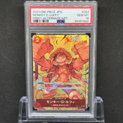 PSA 10 One Piece Card The Best Japanese Monkey D. Luffy Alternate Art OP01-024 - Image 1