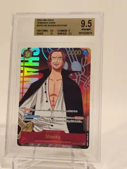 ONE PIECE Card Game Romance Dawn BGS 9.5 Shanks (Alt Art) OP01-120 SEC GEM MINT - Image 2