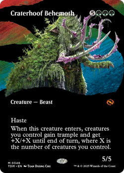Craterhoof Behemoth (Borderless) [Tarkir: Dragonstorm] Magic MTG - Image 1