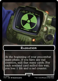 Radiation // Zombie Mutant Double-Sided Token [Fallout Tokens] Magic MTG - Image 1