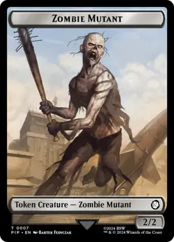 Radiation // Zombie Mutant Double-Sided Token [Fallout Tokens] Magic MTG - Image 2