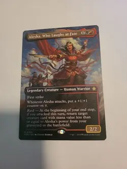 MTG Alesha, Who Laughs at Fate (Borderless) Near Mint, Foundations - Image 1