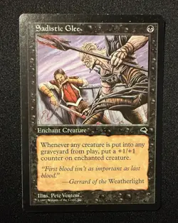 1997 Magic the Gathering MTG - Sadistic Glee - Tempest - LP - Image 1
