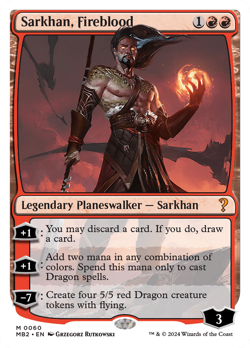 Sarkhan, Fireblood (White Border) [Mystery Booster 2] Magic MTG - Image 1