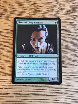 MTG Magic the Gathering Elves of Deep Shadow FNM Promo Foil - Image 1