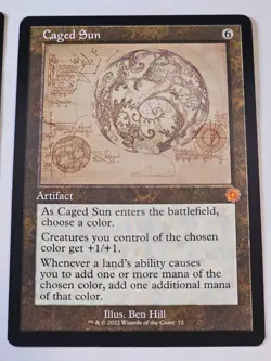 MTG - Caged Sun Schematic RETRO FRAME - Brother's War Artifacts - Image 1