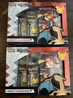 Pokemon TCG Celebrations Collection Lance's Charizard V Box X 2 820650101625 - Image 1