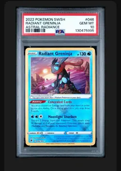 Radiant Greninja PSA 10 2022 Pokemon Astral Radiance #046 Holo Rare NEW CERTIF - Image 1