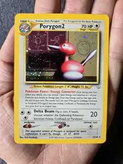 Pokemon Porygon2 TCG Neo Revelation 12/64 Unlimited Holo Rare MP w/Swirl?? - Image 1
