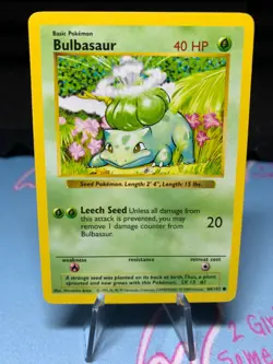 Pokemon TCG Bulbasaur Base Set 44/102 Regular Shadowless Common B1 - Image 1