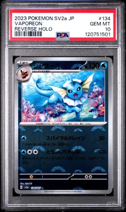 2023 Pokemon Japanese Sv2a-Pokemon 151 Vaporeon #134 Reverse Holo PSA 10 - Image 1
