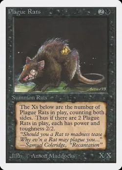 MTG Plague Rats Unlimited Edition Common NM - Image 1