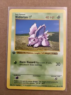 Pokemon TCG Nidoran Base Set 55/102 1st Edition Never Played Near Mint - Image 1