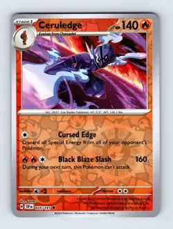 Ceruledge - SV08: Surging Sparks Uncommon Reverse Holo 035/191 NM/LP Pokemon Car - Image 1