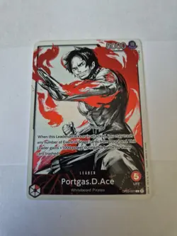 One Piece Card Game Portgas D Ace OP03-001 Portgas.D.Ace Alt Art Leader - Image 1