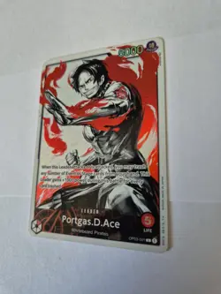One Piece Card Game Portgas D Ace OP03-001 Portgas.D.Ace Alt Art Leader - Image 2