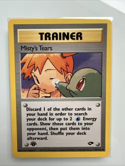1st Ed Pokemon Card Gym Challenge Misty’s Tears 118/132 English RARE LP/NM - Image 1
