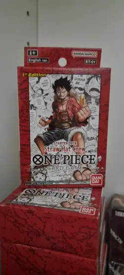 Super Pre Release One Piece Card Game Straw Hat Crew 1st Edition Luffy Leader - Image 1