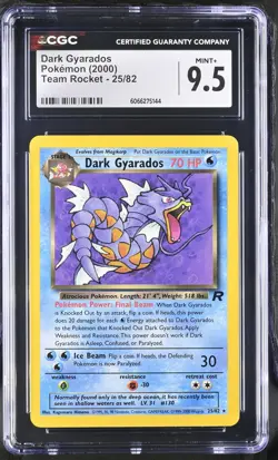 CGC 9.5 MINT+ Dark Gyarados 2000 Team Rocket 25/82 Pokemon Card - Image 1