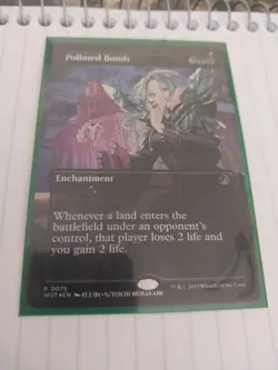 Polluted Bonds WOT R 0075 FULL ART ANIME FOIL WOTC EDH MTG TCG - Image 1