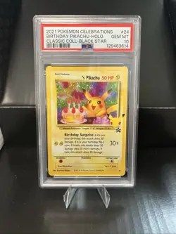 PSA 10 POKEMON TCG BIRTHDAY PIKACHU 24 BLACK STAR PROMO HOLO CELEBRATIONS - Image 1