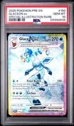2025 POKEMON PRE EN-PRISMATIC EVOLUTIONS #150 GLACEON EX PSA 10 - Image 1