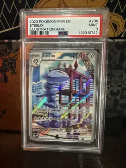 STEELIX #208 ILLUSTRATION RARE 2023 POKEMON PAR EN PARADOX RIFT PSA 9 MINT - Image 1