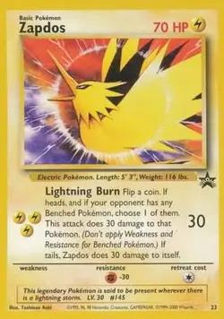 ZAPDOS 23 WOTC BLACK STAR PROMO POKEMON (MOVIE 2000, LP) - Image 1