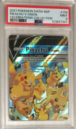 Pokemon SWSH Black Star Promo PSA 9 Pikachu V Union Celebrations SWSH139 #139 - Image 1